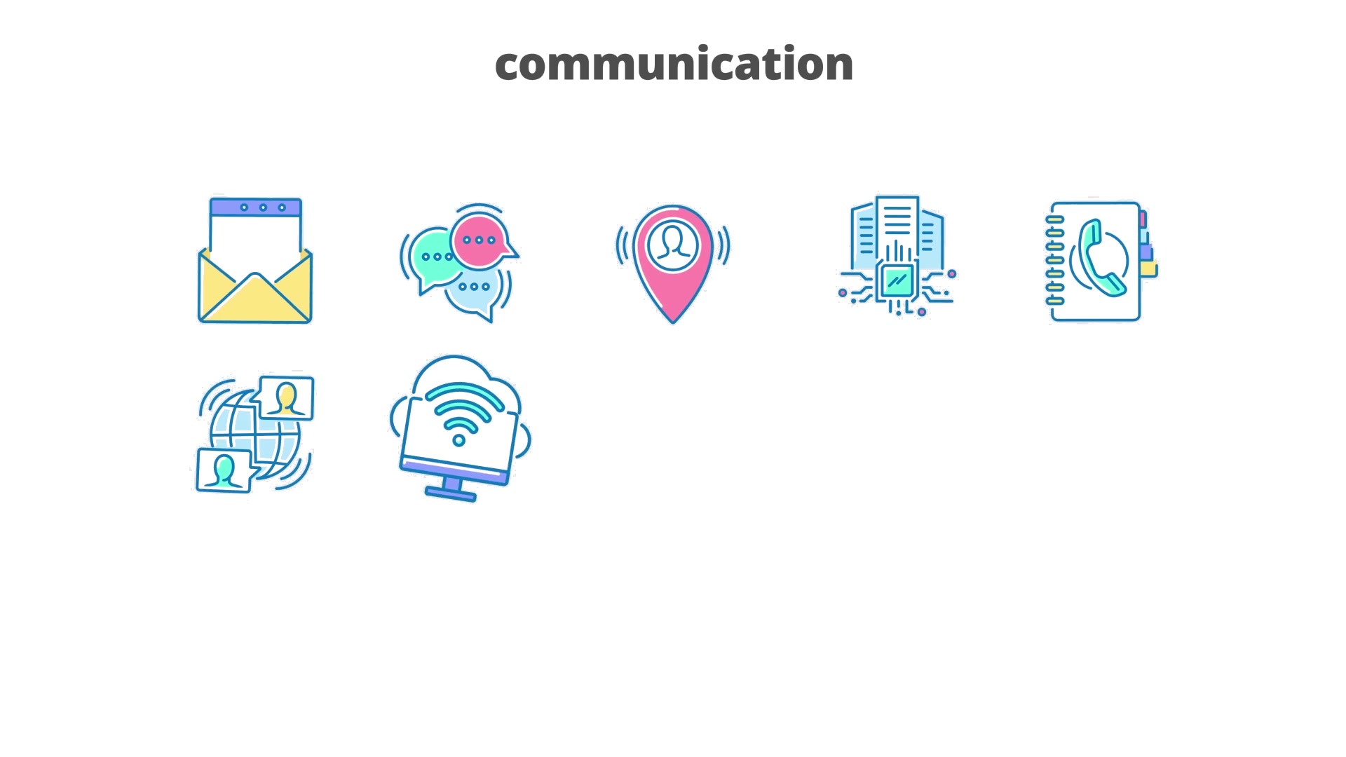 Communication Filled Outline Animated Icons Videohive 26929949 After Effects Image 5