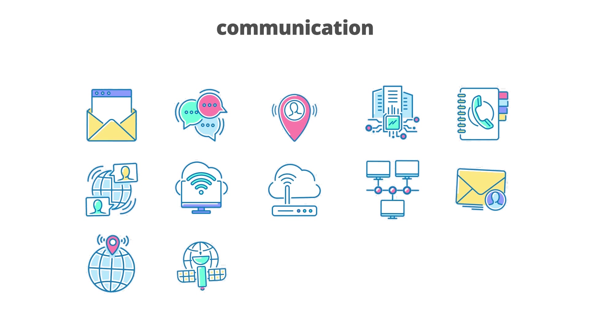Communication Filled Outline Animated Icons Videohive 26929949 After Effects Image 6