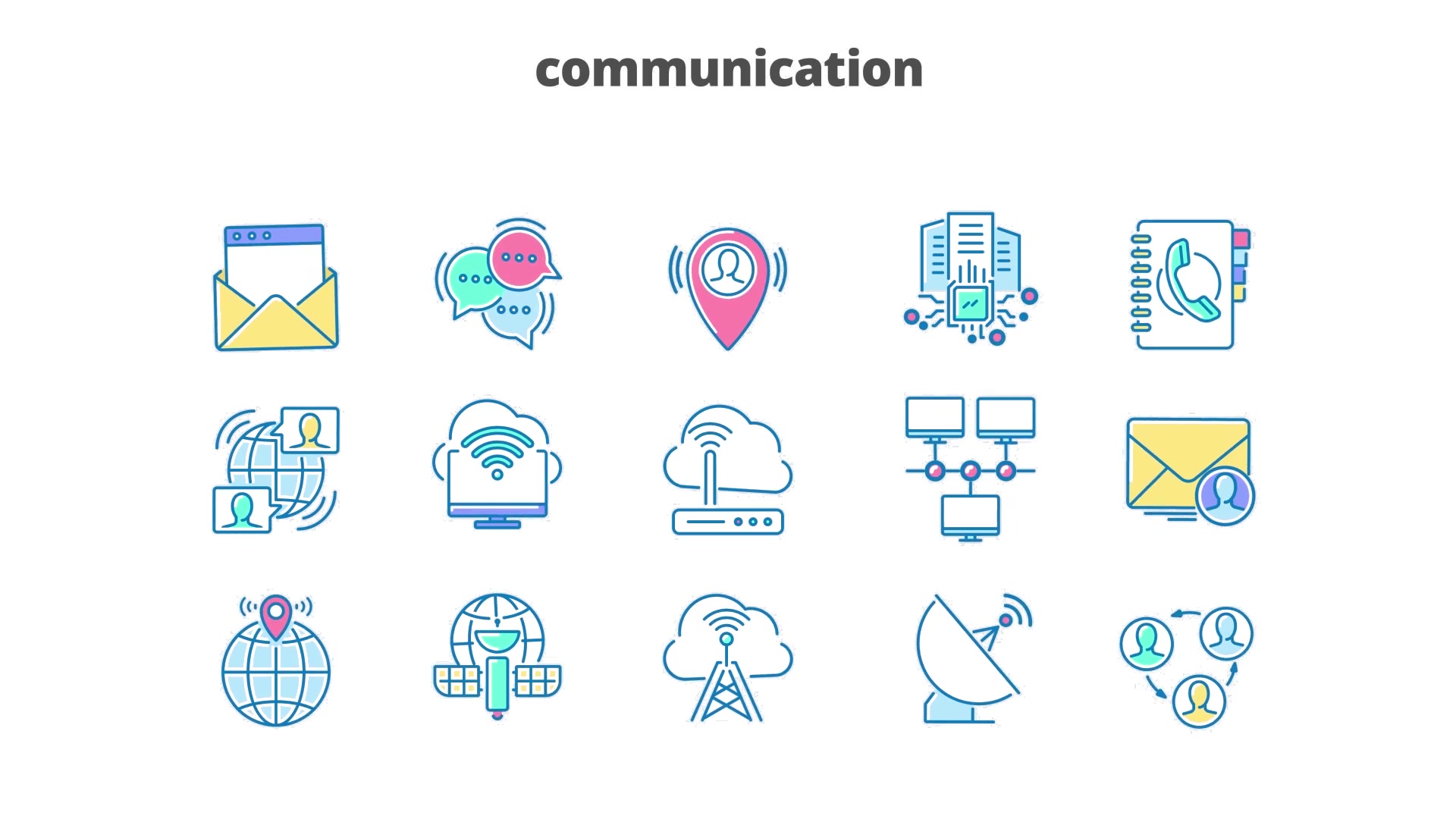 Communication Filled Outline Animated Icons Videohive 26929949 After Effects Image 7