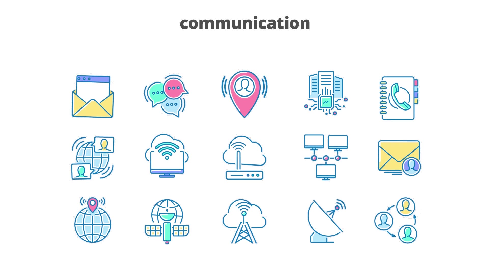 Communication Filled Outline Animated Icons Videohive 26929949 After Effects Image 8