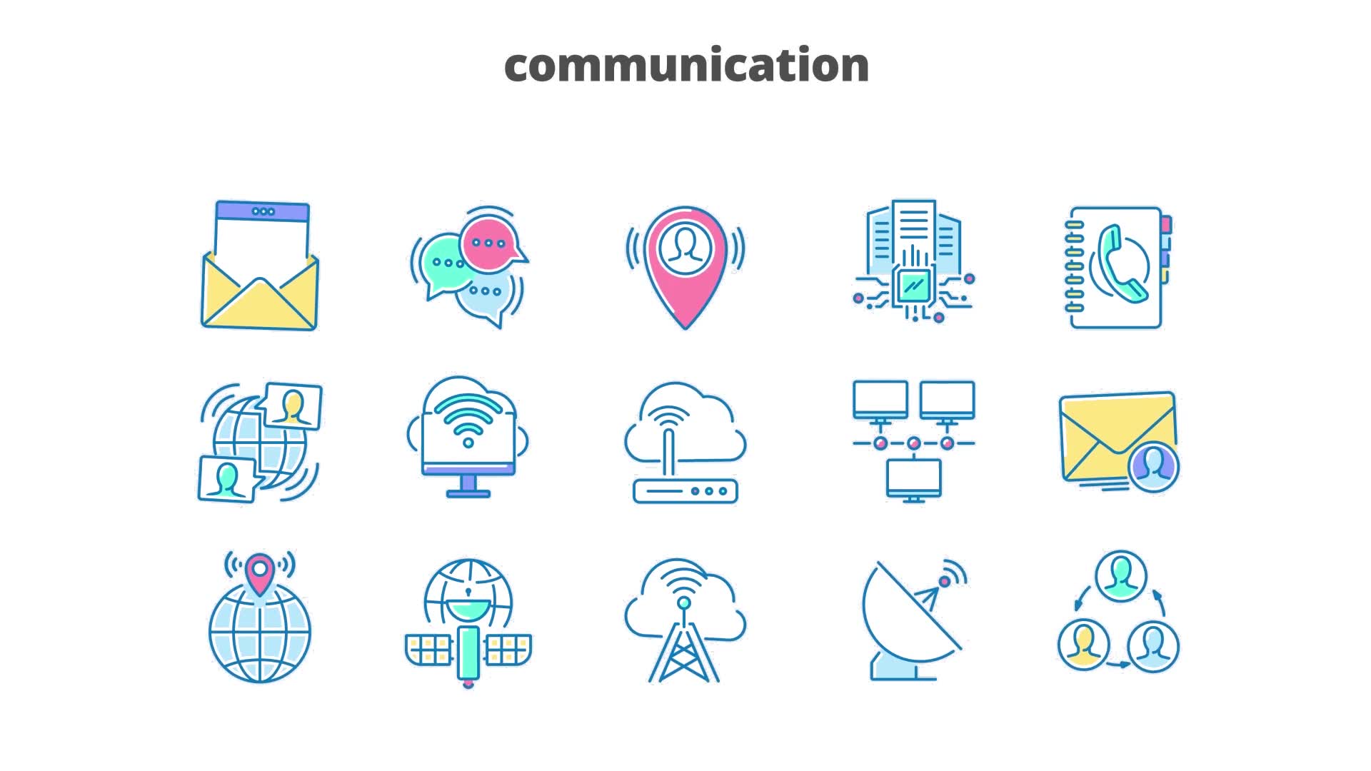 Communication Filled Outline Animated Icons Videohive 26929949 After Effects Image 9