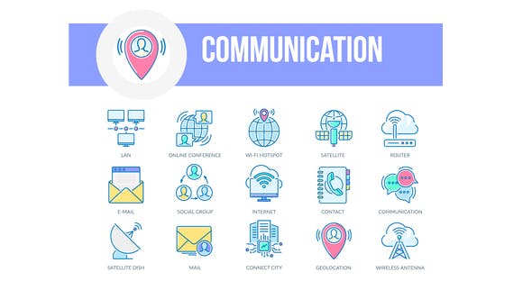Communication Filled Outline Animated Icons - 26929949 Download Videohive
