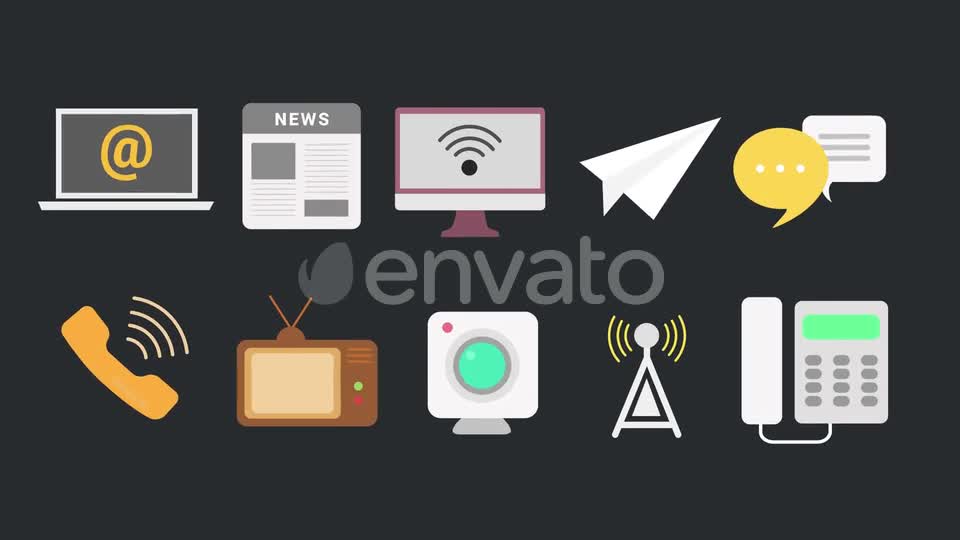 Communication Icons Videohive 33568794 Motion Graphics Image 1