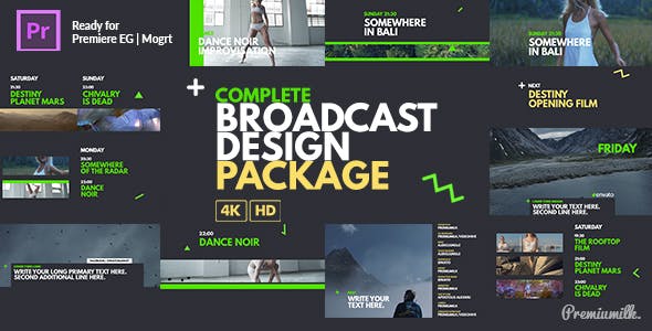 Complete Broadcast Design Package Essential Graphics | Mogrt - Videohive Download 21580587