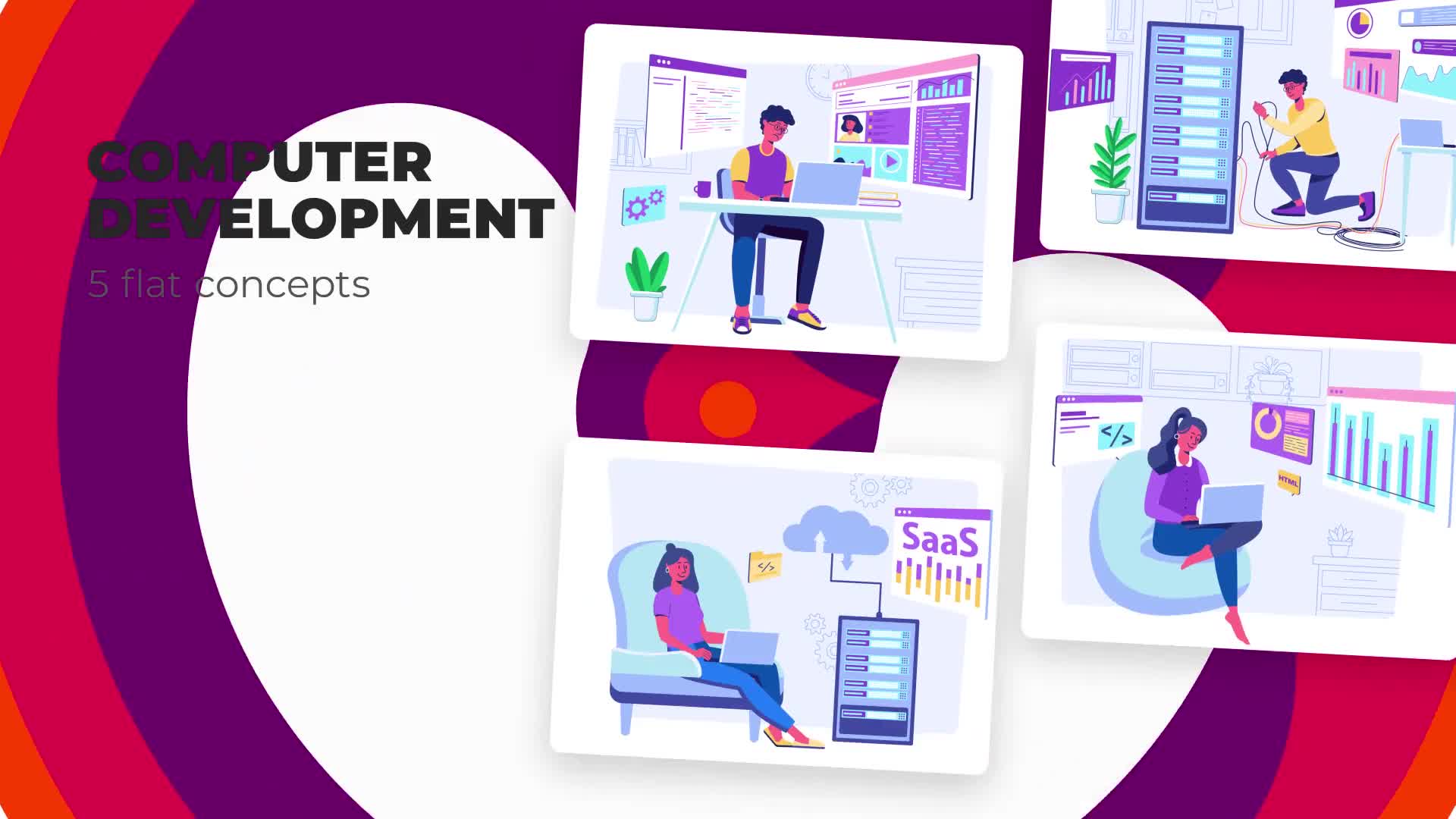Computer development Flat concepts Videohive 39487758 After Effects Image 1
