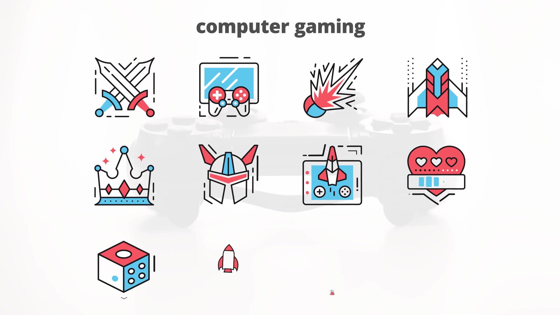 Computer Gaming – Thin Line Icons - Download Videohive 23455739