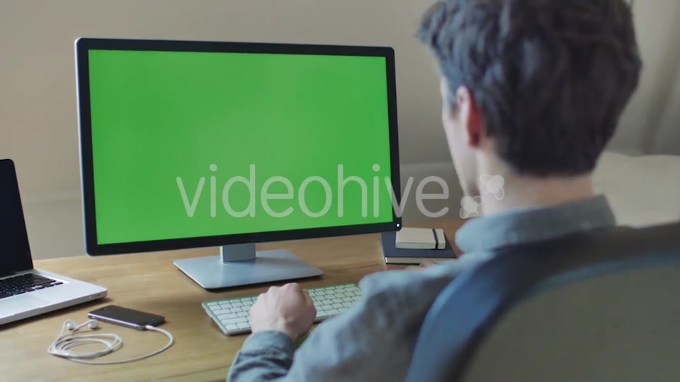 Computer Monitor With Green Screen For Mock Up  Videohive 11039554 Stock Footage Image 13