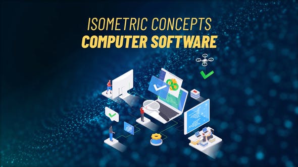 Computer Software Isometric Concept - 31693664 Videohive Download