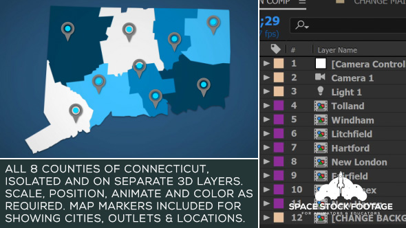 Connecticut Map Kit - Download Videohive 20773837