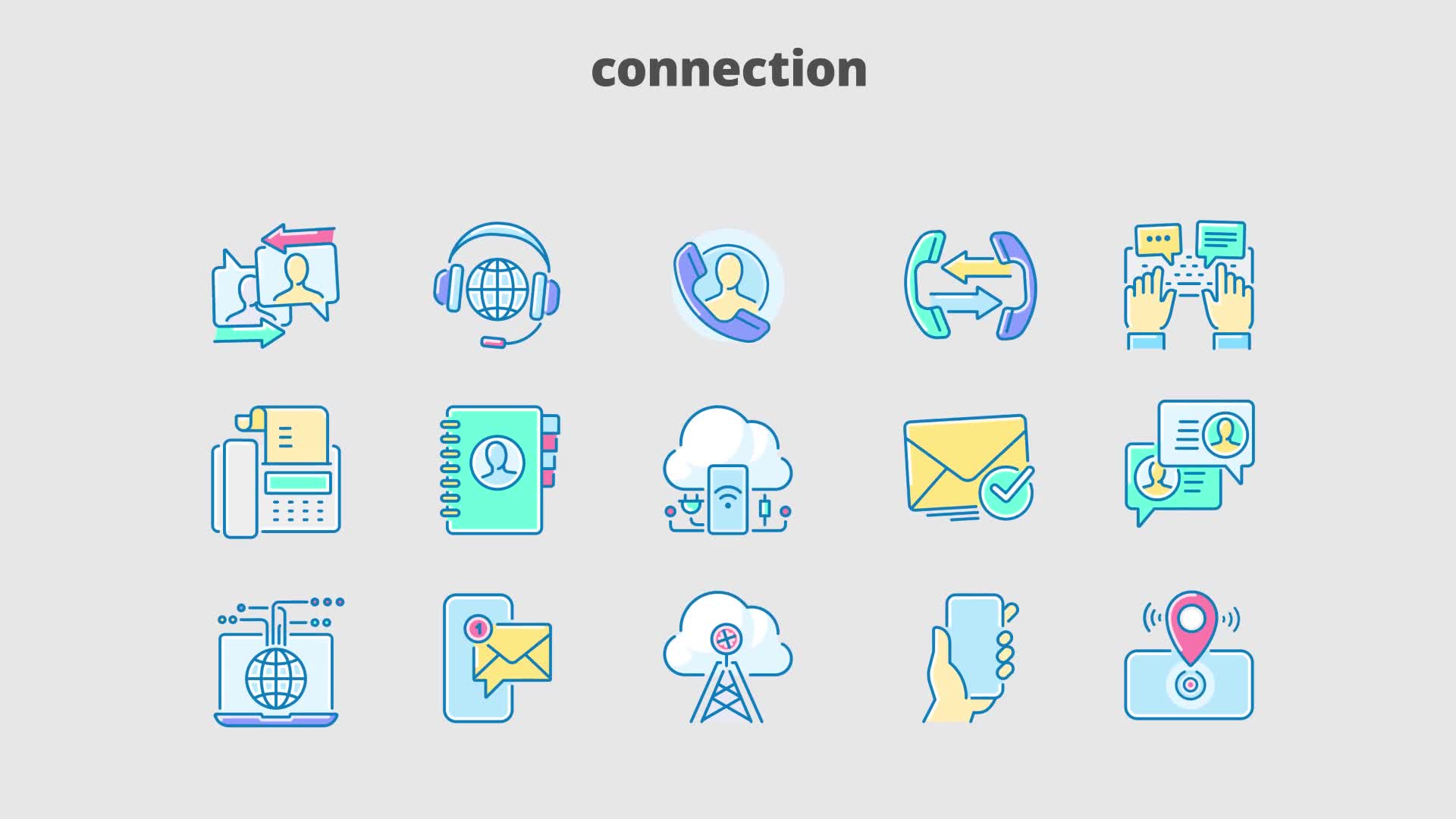 Connection Filled Outline Animated Icons Videohive 28333377 After Effects Image 10