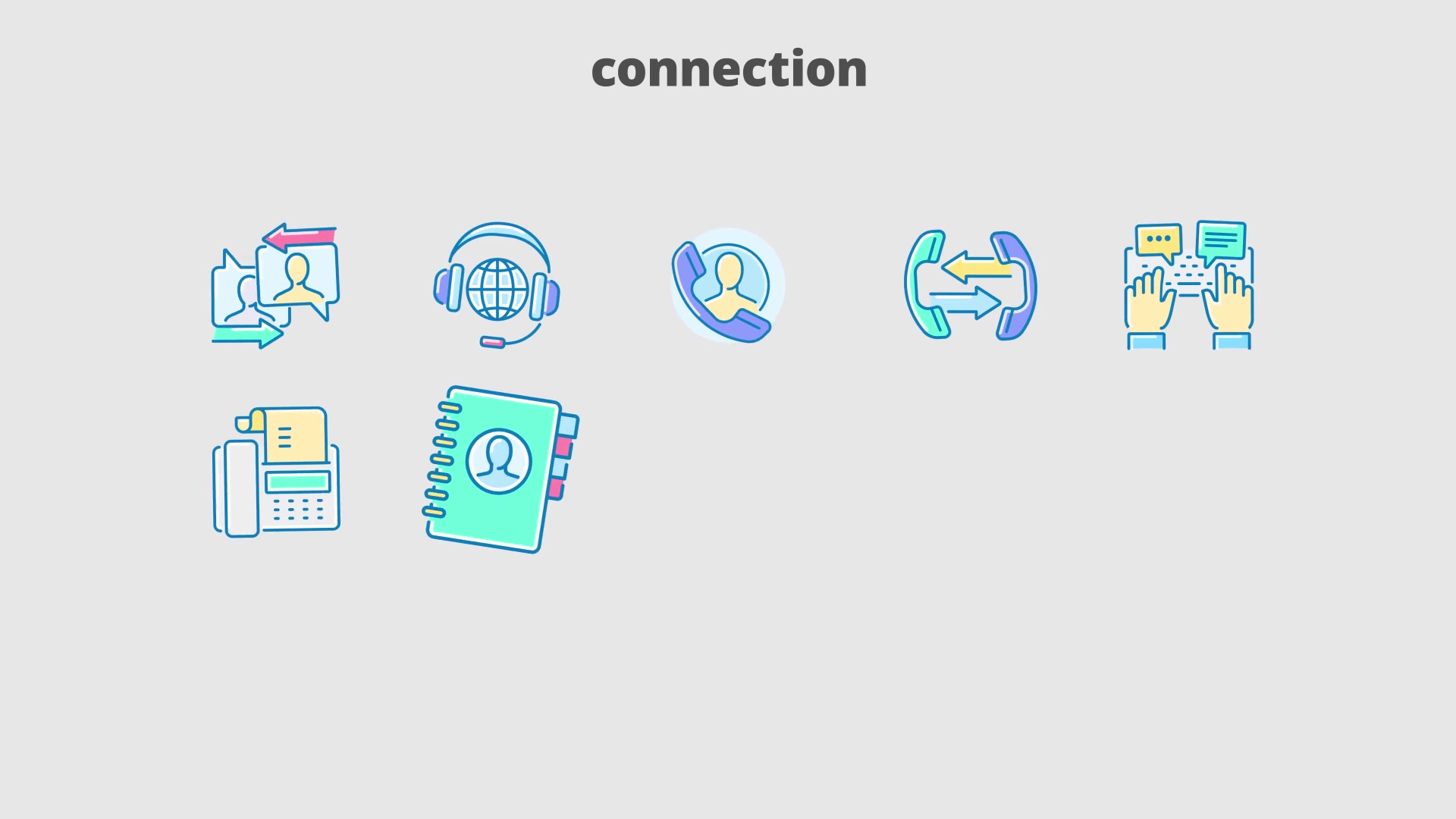 Connection Filled Outline Animated Icons Videohive 28333377 After Effects Image 5