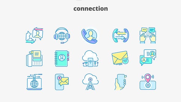 Connection Filled Outline Animated Icons - 28333377 Download Videohive
