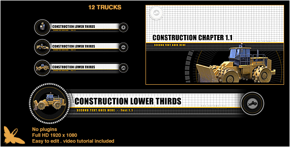 Construction Lower Thirds & Chapter Titles - Download Videohive 16057604