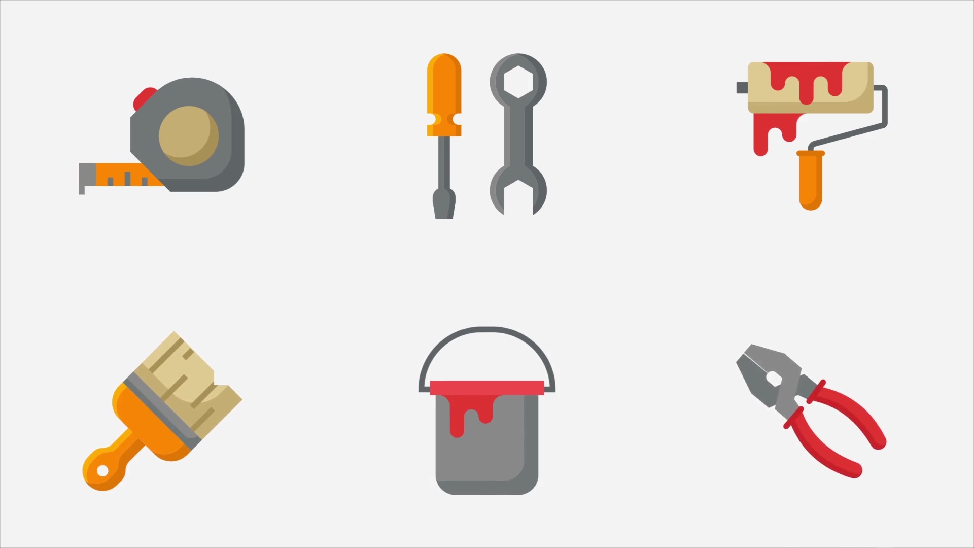 Construction & Painting Modern Flat Animated Icons Mogrt Videohive 25435825 Premiere Pro Image 4