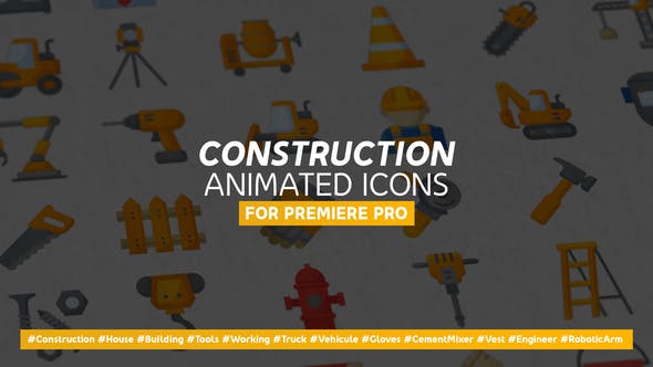 Construction & Painting Modern Flat Animated Icons Mogrt - Videohive 25435825 Download