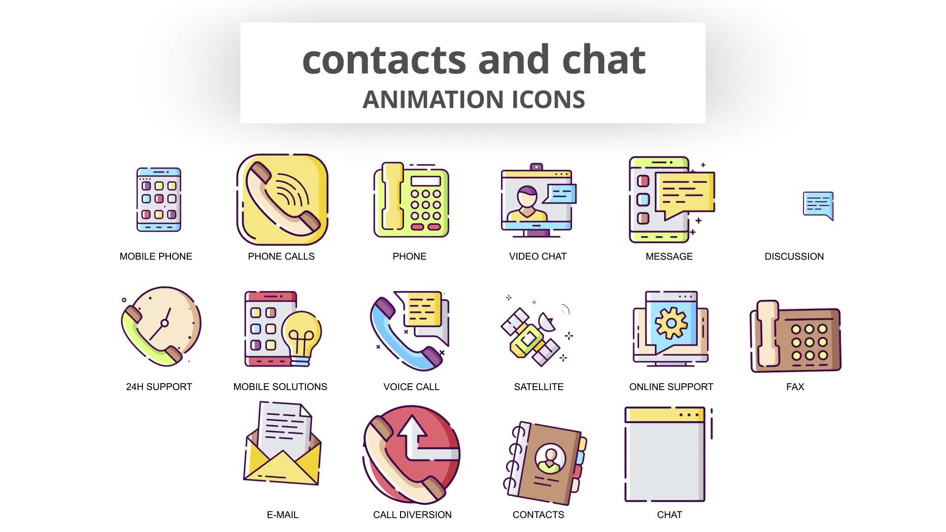 Contacts & Chat Animation Icons Videohive 30885239 After Effects Image 7