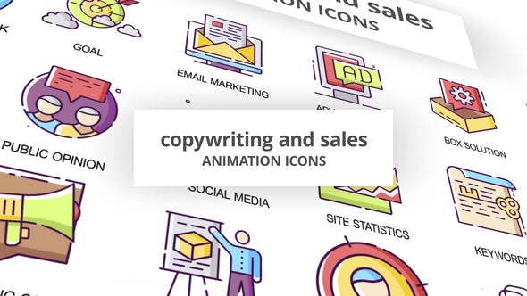 Copywriting & Sales Animation Icons - Videohive Download 30041537