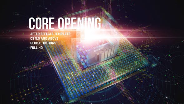 CORE Opening/ Corporate IT Logo Reveal/ HUD and UI/ Game and APP/ Cubes and Lights/ Hi Tech Intro - 23517631 Videohive Download