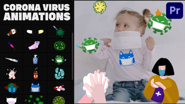 Corona Virus Hand Drawn Animations for Premiere Pro MOGRT - Videohive 34684032 Download