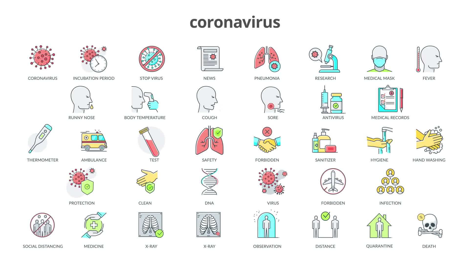 Coronavirus 36 Flat Animation Icons Videohive 26375823 After Effects Image 11