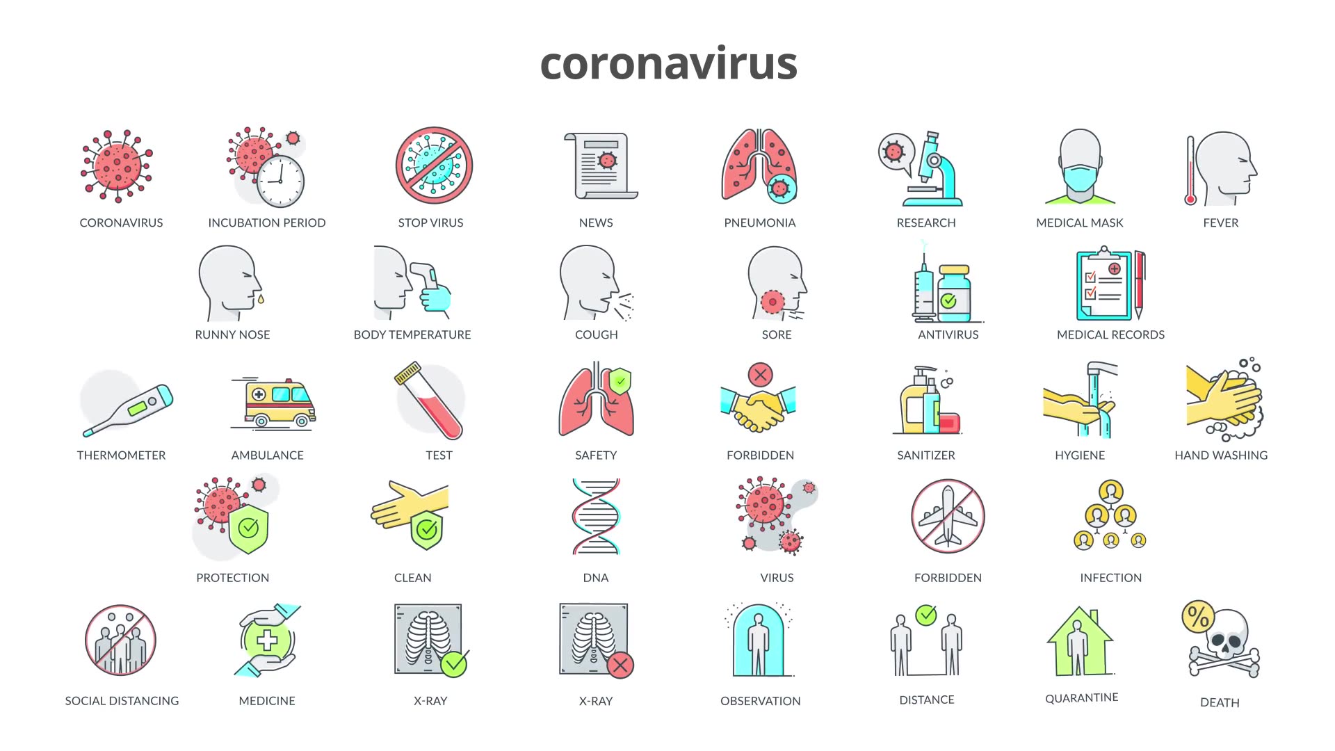 Coronavirus 36 Flat Animation Icons Videohive 26375823 After Effects Image 8