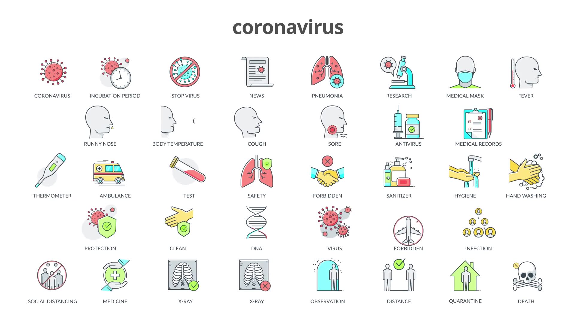 Coronavirus 36 Flat Animation Icons Videohive 26375823 After Effects Image 9