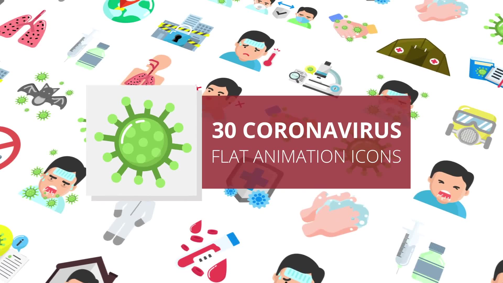 Coronavirus Flat Animation Icons | After Effects Videohive 26517928 After Effects Image 2