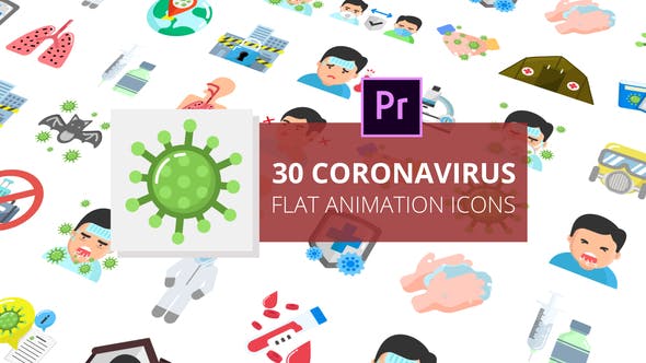 Coronavirus Flat Animation Icons | Premiere Pro MOGRT - Videohive Download 26518364