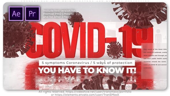 Coronavirus Info Main Symptoms and Ways of Protection - 26363425 Videohive Download