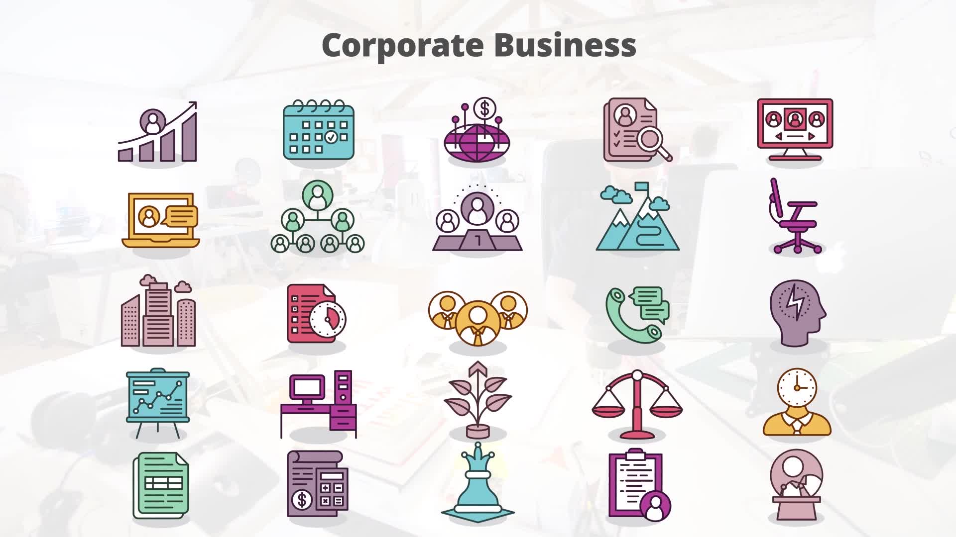 Corporate Business Flat Animation Icons - Download Videohive 23370352