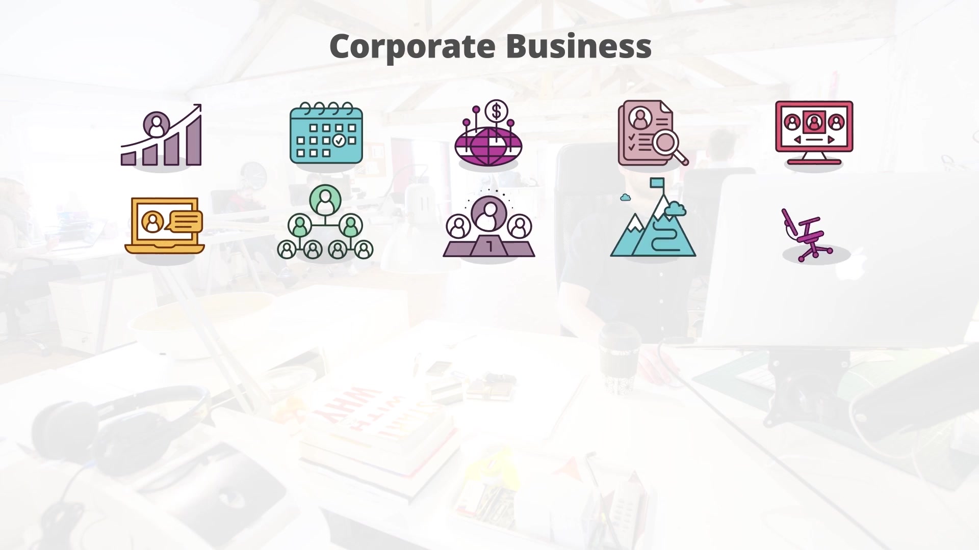 Corporate Business Flat Animation Icons (MOGRT) Videohive 23659582 Premiere Pro Image 5