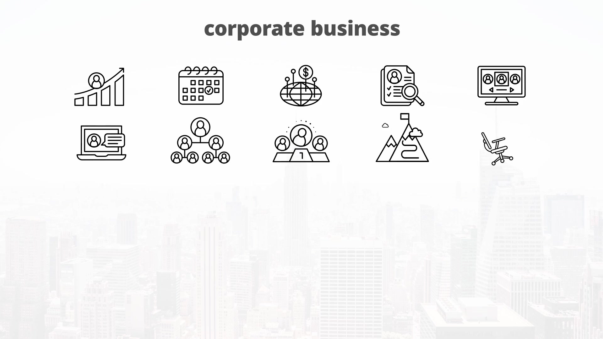 Corporate Business – Thin Line Icons Videohive 23595724 After Effects Image 5