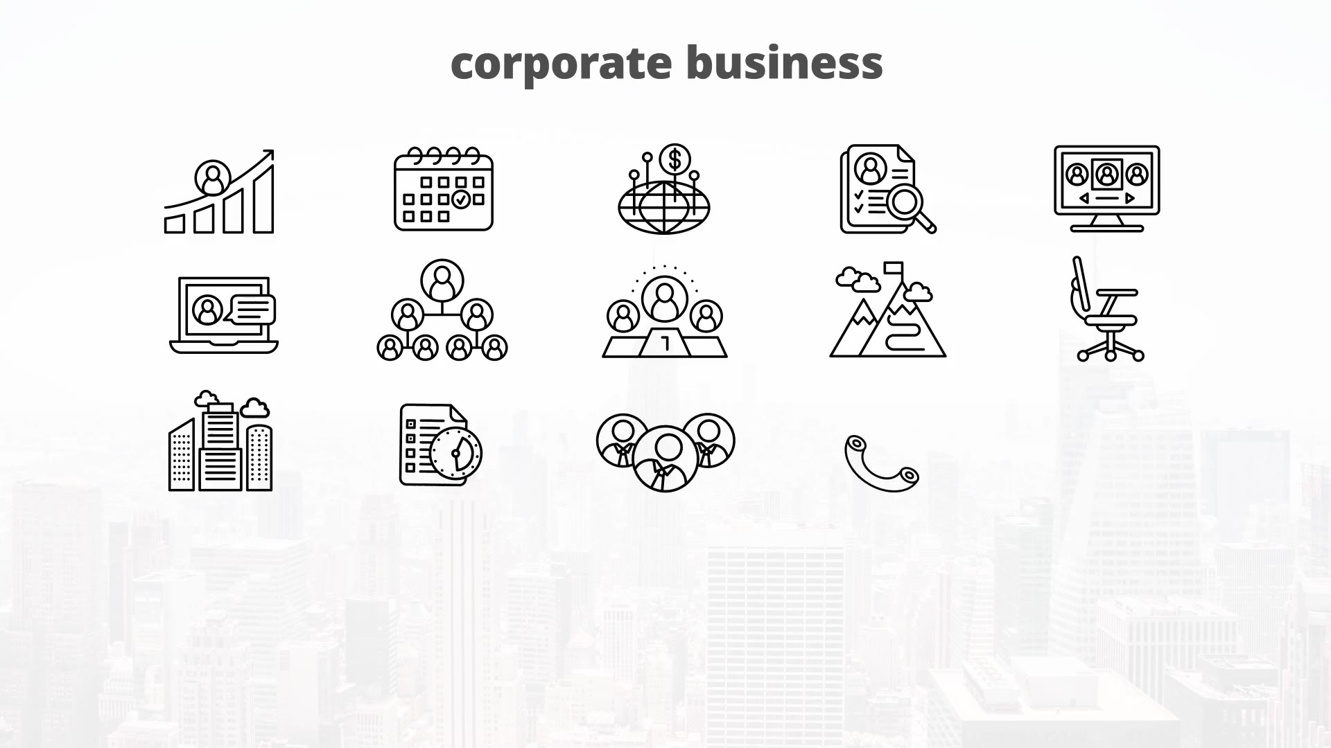 Corporate Business – Thin Line Icons Videohive 23595724 After Effects Image 6