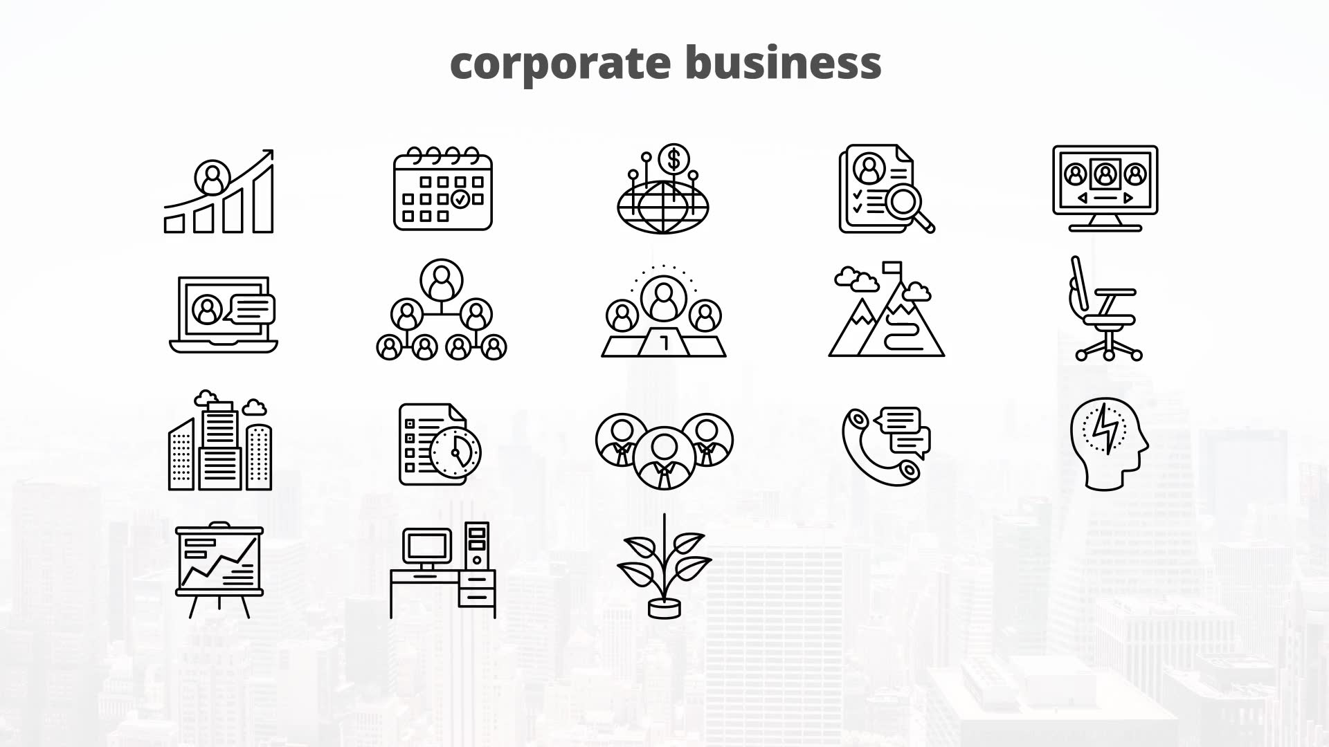 Corporate Business – Thin Line Icons Videohive 23595724 After Effects Image 7