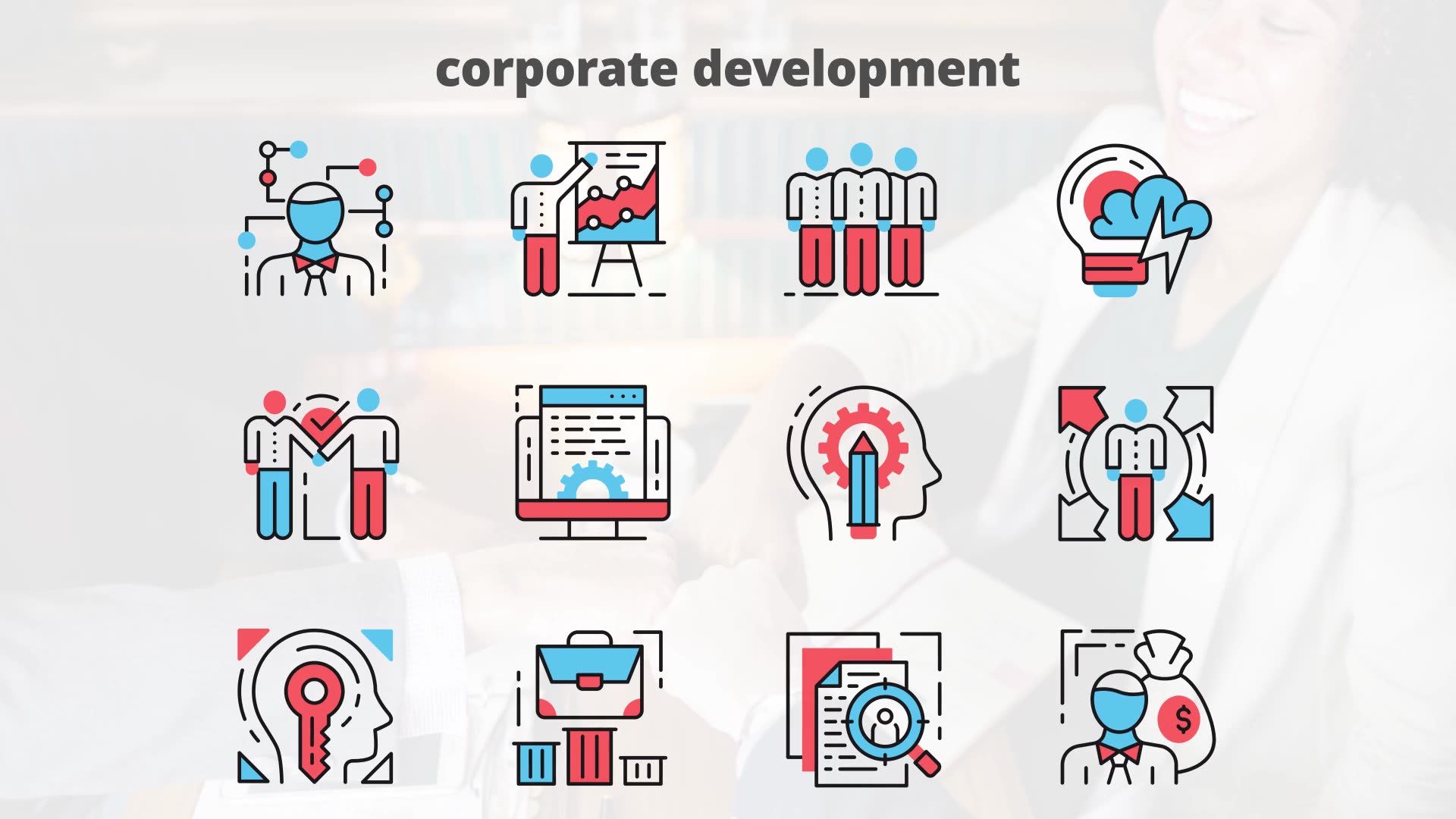 Corporate Development – Thin Line Icons - Download Videohive 23454835