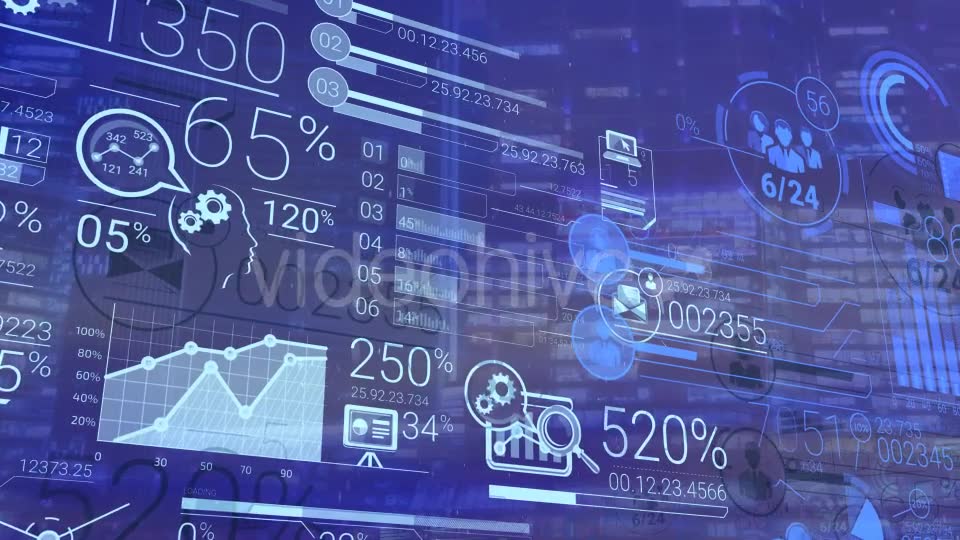 Corporate Infographic And Financial Data On A Blue Background - Download Videohive 20517859
