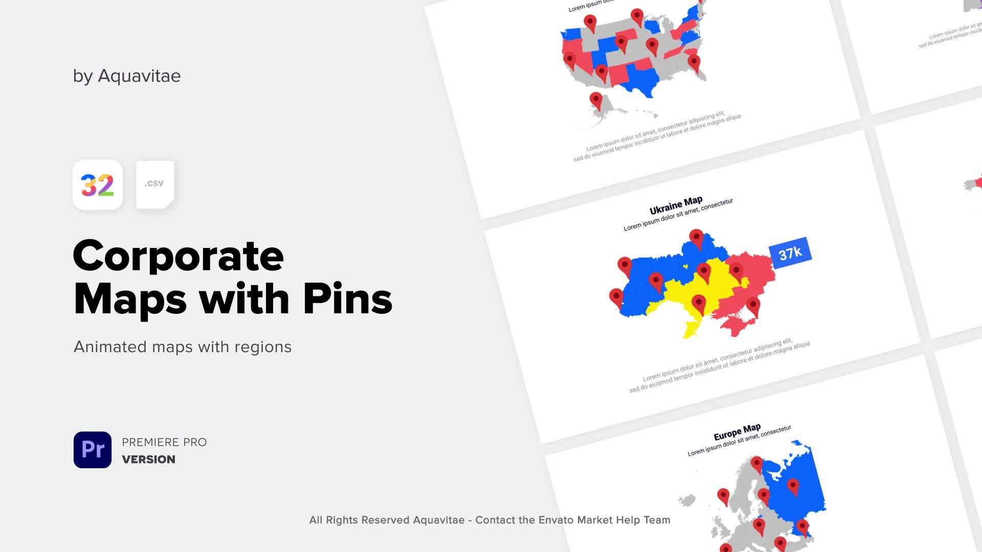 Corporate Maps With Pins l MOGRT for Premiere Pro Videohive 37395093 Premiere Pro Image 1