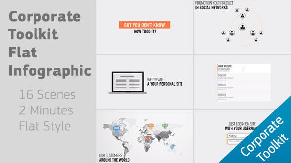 Corporate Toolkit Flat Infographic - Download Videohive 8941979