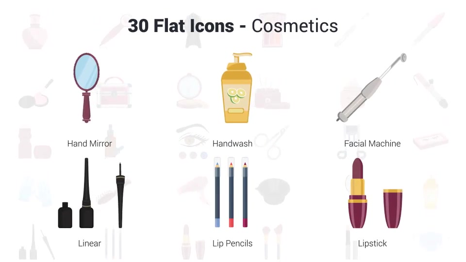 Cosmetic & Makeup Icons Videohive 36609417 After Effects Image 10