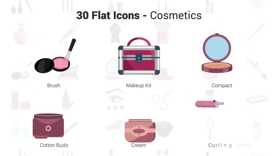 Cosmetic & Makeup Icons Videohive 36609417 After Effects Image 6