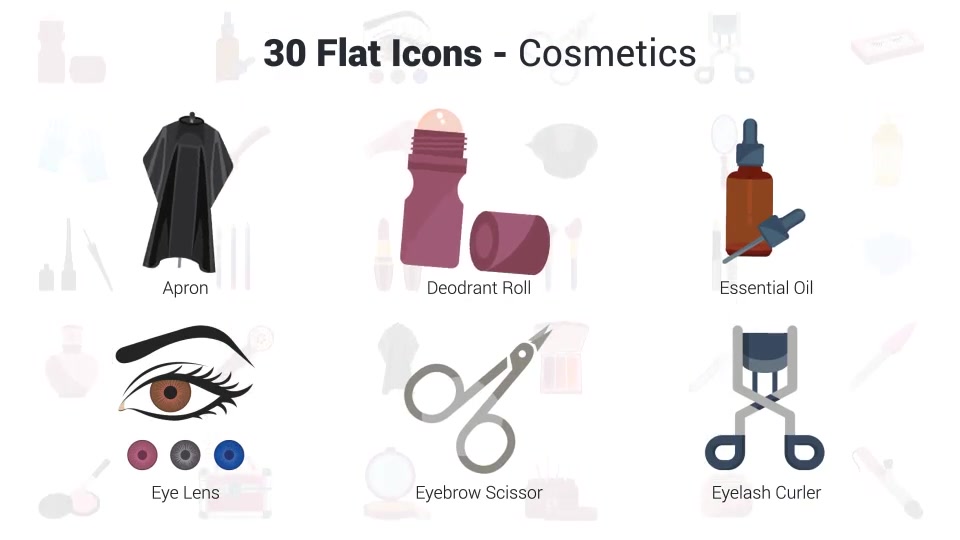 Cosmetic & Makeup Icons Videohive 36609417 After Effects Image 8