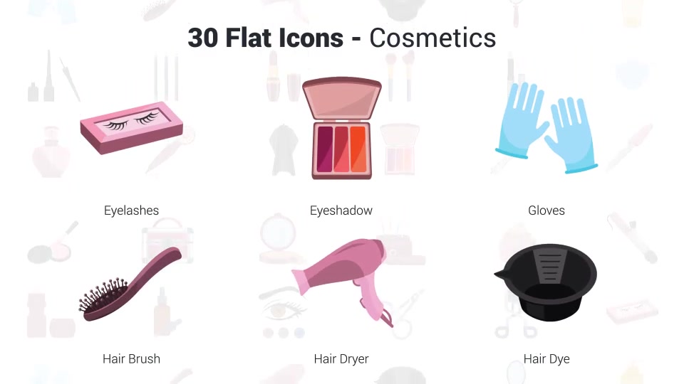 Cosmetic & Makeup Icons Videohive 36609417 After Effects Image 9
