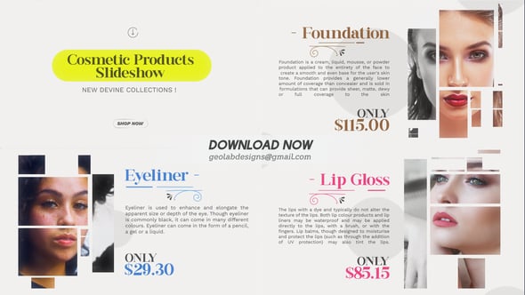 Cosmetic Products Slideshow - Videohive Download 53369365