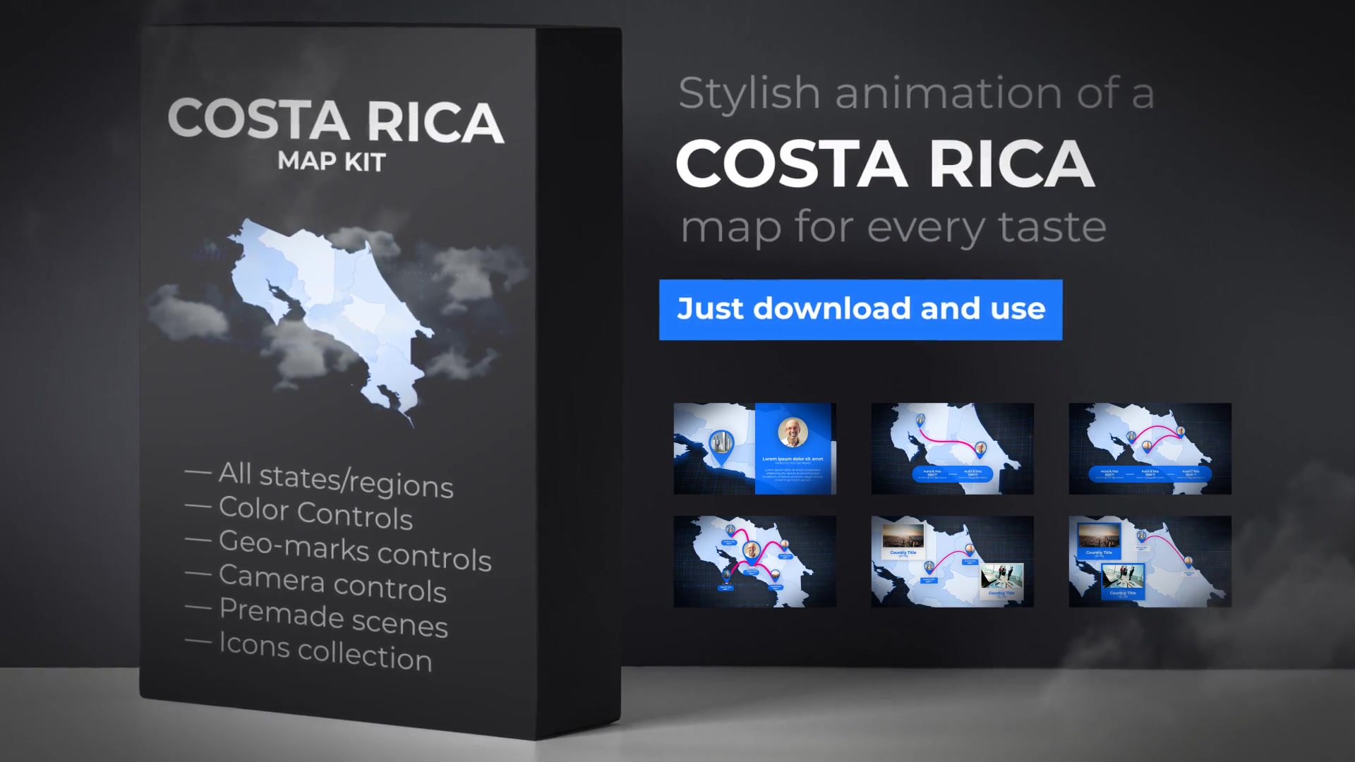 Costa Rica Animated Map Republic of Costa Rica Map Kit Videohive 24294823 After Effects Image 11