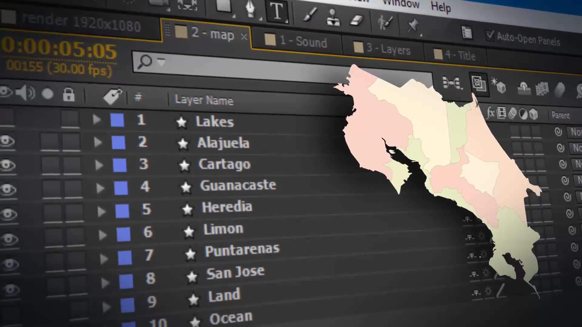 Costa Rica Animated Map Republic of Costa Rica Map Kit Videohive 24294823 After Effects Image 2
