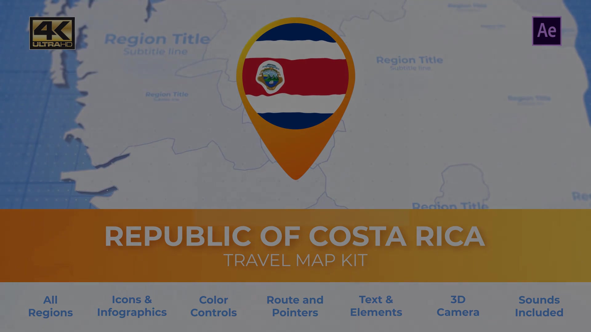 Costa Rica Map Republic of Costa Rica Travel Map Videohive 29973955 After Effects Image 13