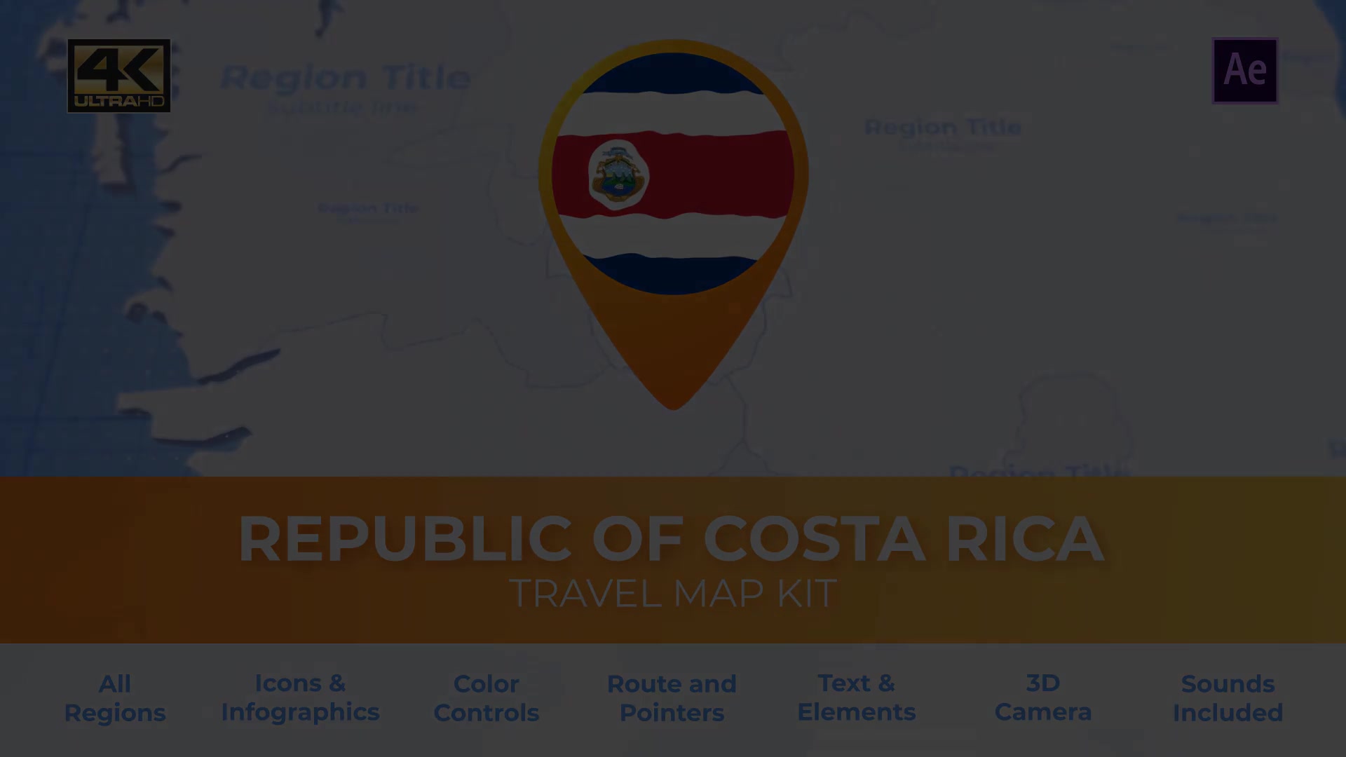 Costa Rica Map Republic of Costa Rica Travel Map Videohive 29973955 After Effects Image 6