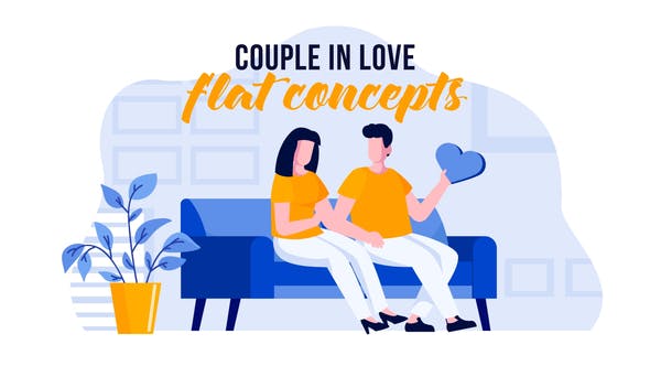 Couple in love Flat Concept - Videohive Download 31441046