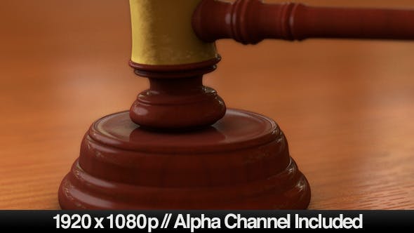 Courtrooms Wooden Gavel Ruling with Alpha Channel  - Videohive Download 3782501