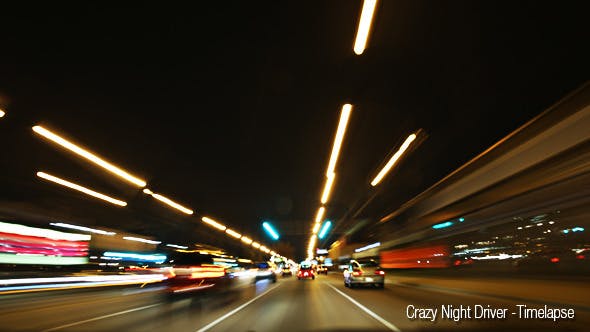 Crazy Night Driver Timelapse  - 3318242 Download Videohive
